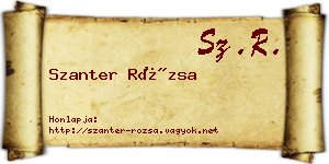 Szanter Rózsa névjegykártya